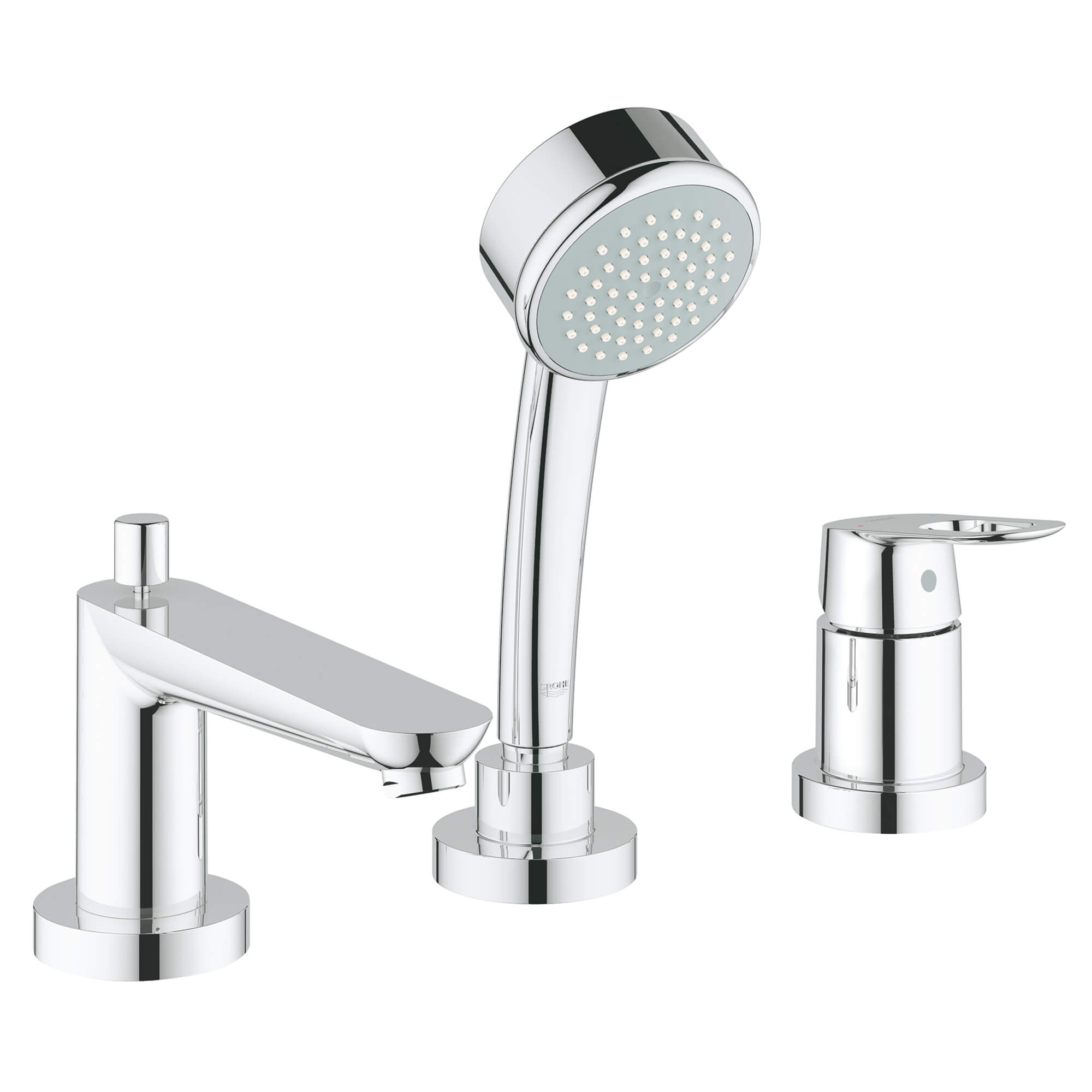 3-Hole Single-Handle Deck Mount Roman Tub Faucet with 2.0 GPM Hand Shower